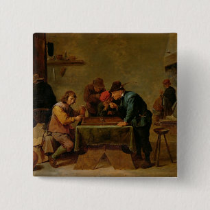 Backgammon Spelers, c.1640-45 Vierkante Button 5,1 Cm