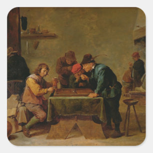 Backgammon Spelers, c.1640-45 Vierkante Sticker