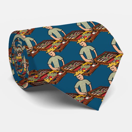 Backgammon Stropdas (Opgerold)