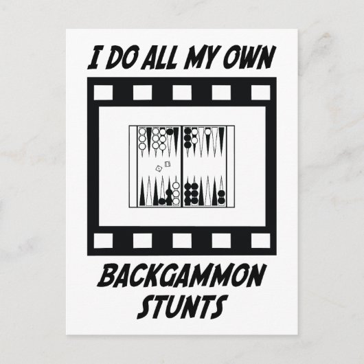 Backgammon Stunts Briefkaart (Voorkant)