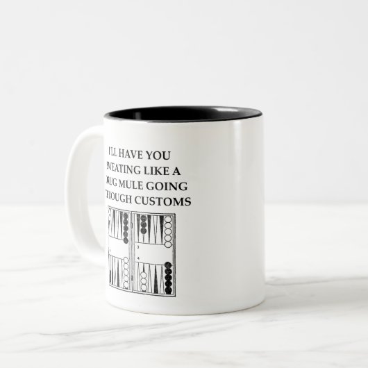 backgammon tweekleurige koffiemok (Voorkant links)