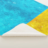 Background blue yellow art sherpa deken (3/4)