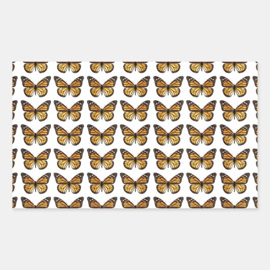 Background of Multiple Monarch butterflies Rechthoekige Sticker (Voorkant)