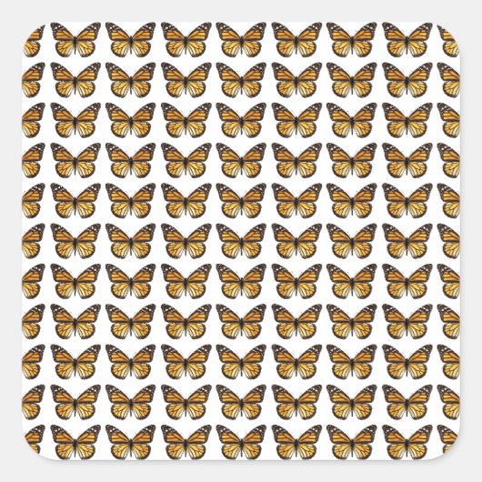 Background of Multiple Monarch butterflies Vierkante Sticker (Voorkant)
