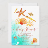 Background tropical beach aquarelae blue summer kaart (Voorkant)