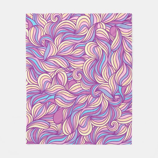 Background with abstract doodle waves  fleece deken (Voorkant)