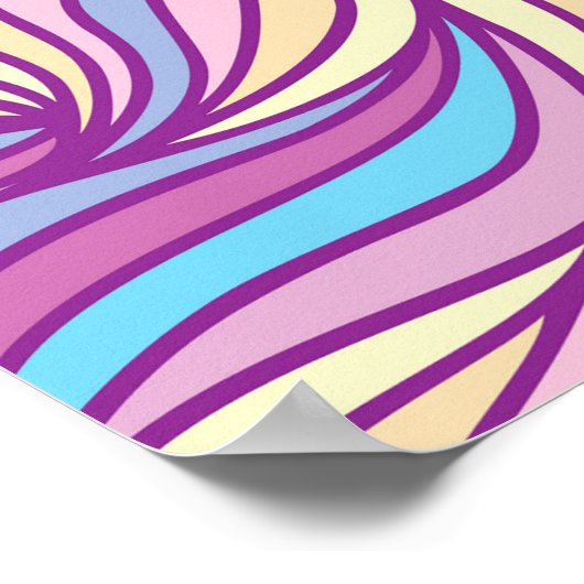 Background with abstract doodle waves  poster (Hoek)