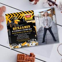 Backhoe Bouw Verjaardagsfeestfoto