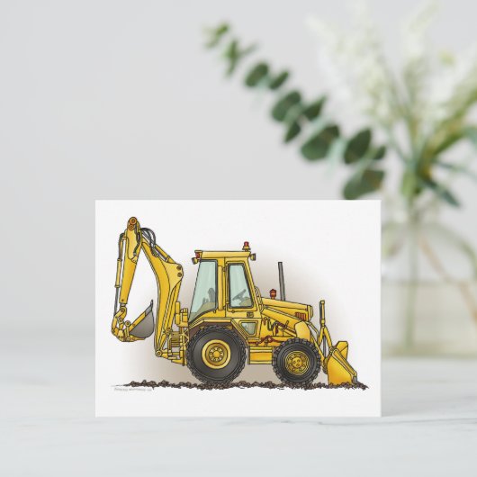Backhoe Briefkaart (Staand voorkant)
