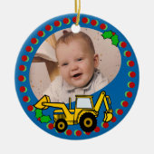 Backhoe Christmas Keramisch Ornament (Voorkant)
