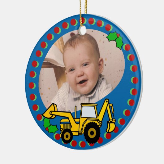 Backhoe Christmas Keramisch Ornament (Links)