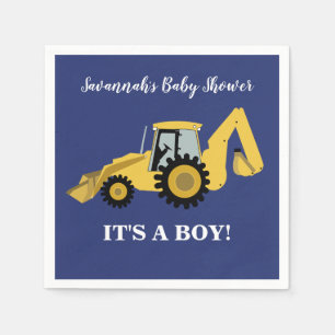 Backhoe Construction Boy Baby shower Napkins Servet