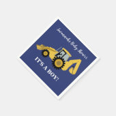 Backhoe Construction Boy Baby shower Napkins Servet (Hoek)