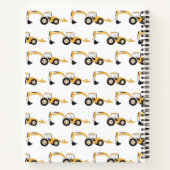Backhoe Construction Truck Kinder Monogram Notitieboek (Achterkant)