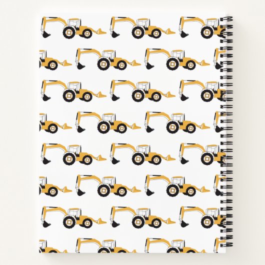 Backhoe Construction Truck Kinder Monogram Notitieboek (Achterkant)