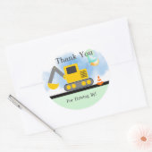 Backhoe Dank u, Rij door Verjaardag, Douche Ronde Sticker (Envelop)