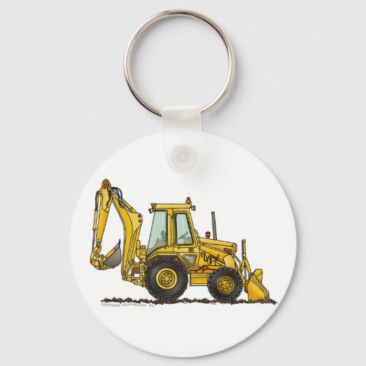 Backhoe Digger Loader Construction Key Chains Sleutelhanger (Voorkant)