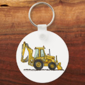 Backhoe Digger Loader Construction Key Chains Sleutelhanger (Voorkant)