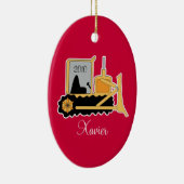 BACKHOE DIGGGER Persoonlijke kerstversiering Keramisch Ornament (Rechts)