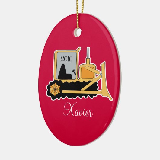 BACKHOE DIGGGER Persoonlijke kerstversiering Keramisch Ornament (Links)