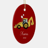 BACKHOE DIGGGER Persoonlijke kerstversiering Keramisch Ornament (Rechts)