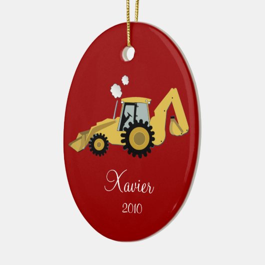 BACKHOE DIGGGER Persoonlijke kerstversiering Keramisch Ornament (Links)