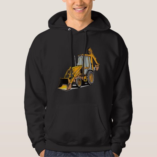 Backhoe Excavator Construction Operator Heavy Equi Hoodie (Voorkant)