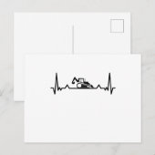 Backhoe Hartslag graafmachine en graver cadeaus Briefkaart (Voorkant / Achterkant)