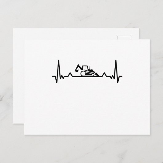 Backhoe Heartbeat-excavator en Digger-cadeautjes Briefkaart (Voorkant / Achterkant)