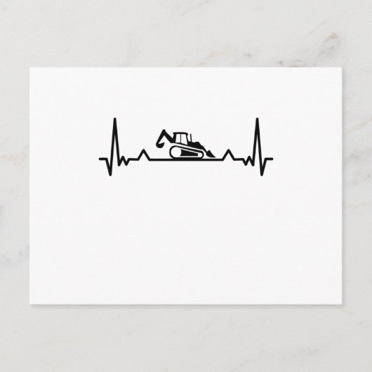 Backhoe Heartbeat-excavator en Digger-cadeautjes Briefkaart (Voorkant)