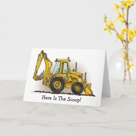 Backhoe Note-Kaart Kaart (Gele Bloem)