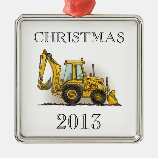 Backhoe Operator Metalen Ornament (Voorkant)