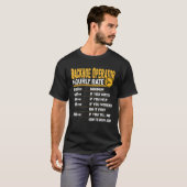Backhoe-operator uurtarief grappige zware uitrusti t-shirt (Voorkant volledig)
