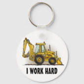 Backhoe Sleutelhanger ik hard werk (Voorkant)