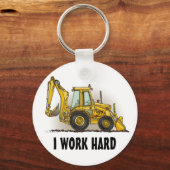 Backhoe Sleutelhanger ik hard werk (Voorkant)