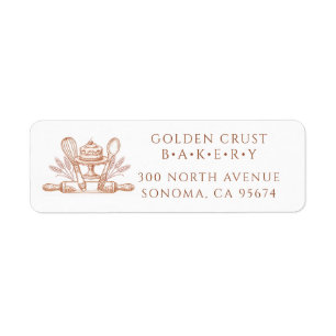 Backlabel voor bakker Pastry Chef Bakgereischap Etiket