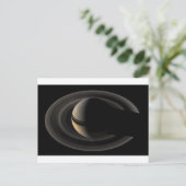 Backlit Saturn van Cassini Orbiter Briefkaart (Staand voorkant)