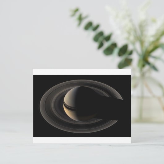 Backlit Saturn van Cassini Orbiter Briefkaart (Staand voorkant)