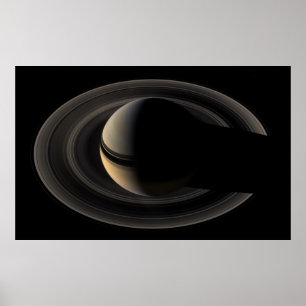 Backlit Saturn van Cassini Orbiter Poster