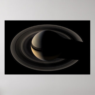 Backlit Saturn van Cassini Orbiter Poster