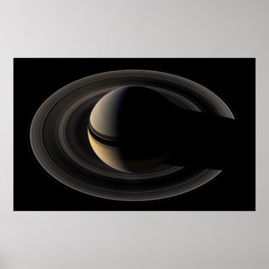 Backlit Saturn van Cassini Orbiter Poster (Voorkant)