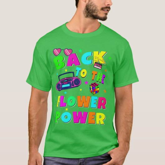Backohe Flower Power retro T-shirt (Voorkant)