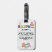 Backpack Blessing Luggage Tag for Kids Bagagelabel (Achterkant verticaal)