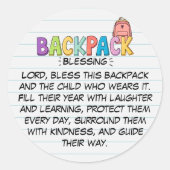 Backpack Blessing Prayer Sticker (Voorkant)