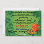 BackPack & Boots Camping Party Birthday Uitnodigin Kaart (Voorkant)