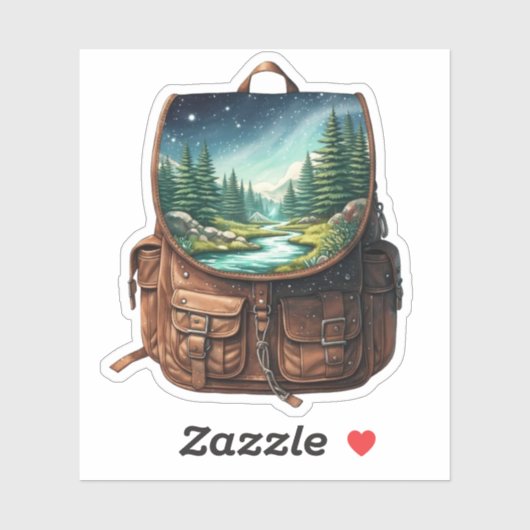 Backpack Lake Vinyl Sticker | Die-Cut Sticker (Vel)