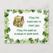 Backpack May the Road Rise Irish Saint Patrick's Briefkaart (Voorkant)