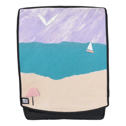Backpack met ontwerp voor zowel strand als oceaan (Voorkant)