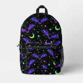 Backpack - "Purple Bats" Bedrukte Rugzak (Voorkant)
