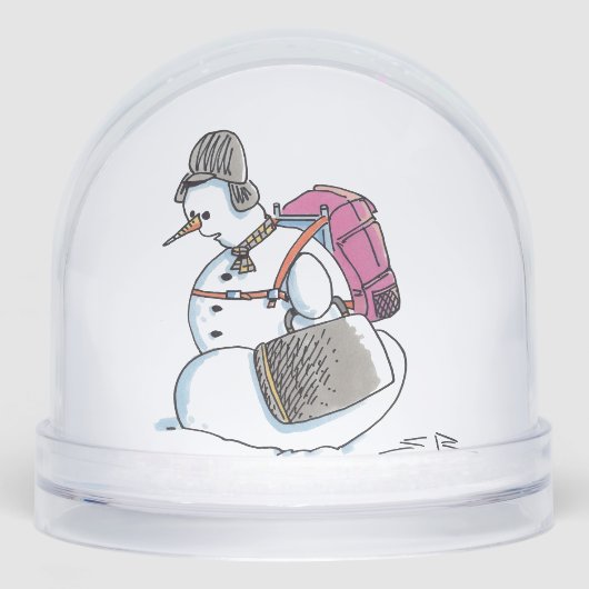 Backpack Snowman snow globe Sneeuwbol (Voorkant)